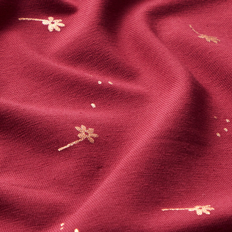 Jersey de algodão Flores Estampado prateado – bordô/cobre,  image number 2