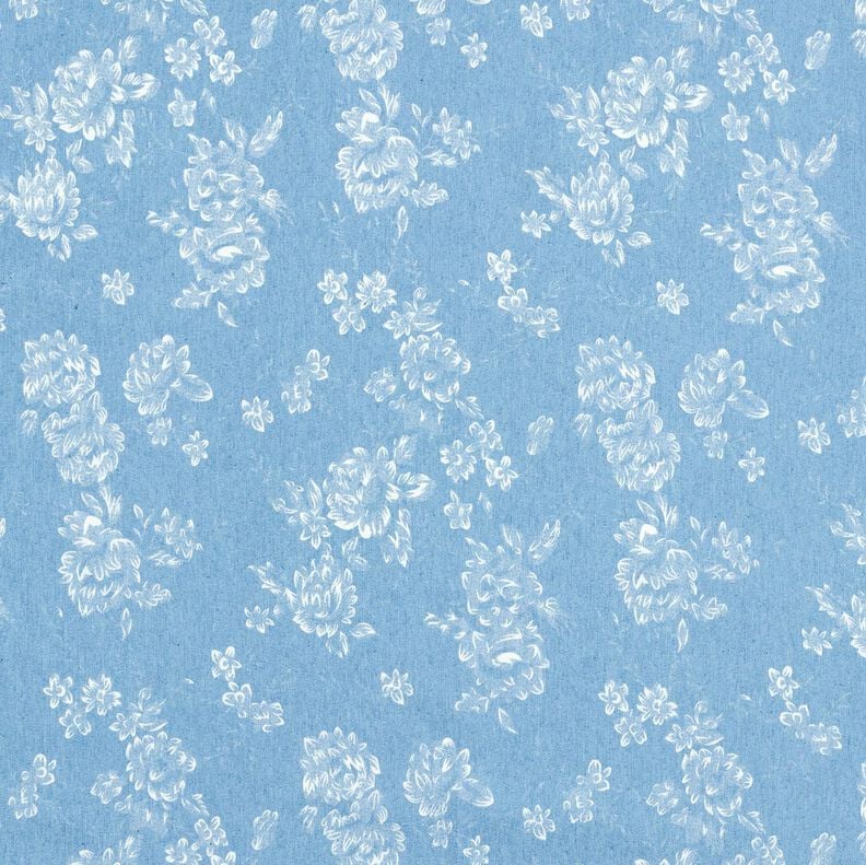 Chambray Rosas pequenas – azul claro/branco sujo,  image number 1