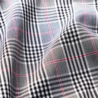 Tecido para calças stretch xadrez escocês – cinzento/rosa intenso, 