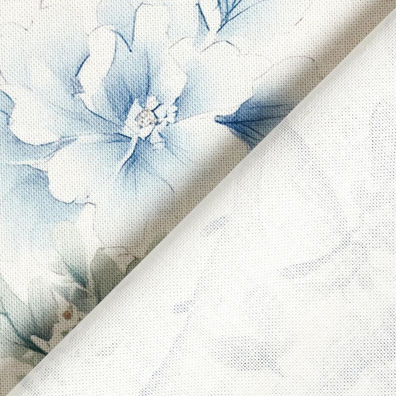 Tecido para decoração Meio linho Panamá Ramos pintados – branco/cinza claro,  image number 4