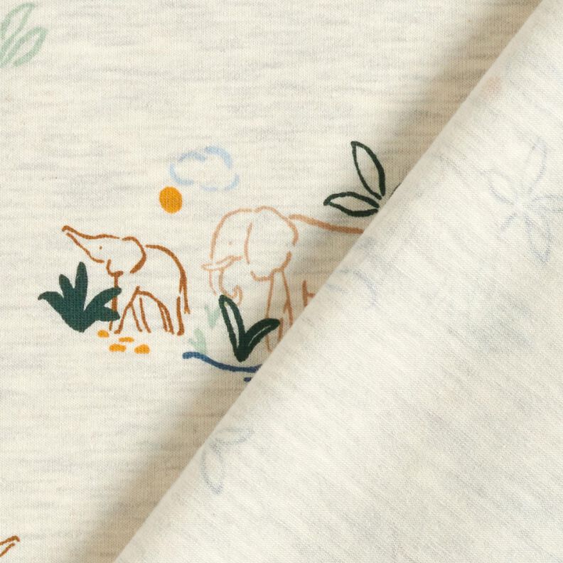 Jersey de algodão Elefantes na estepe | by Poppy – natural,  image number 4