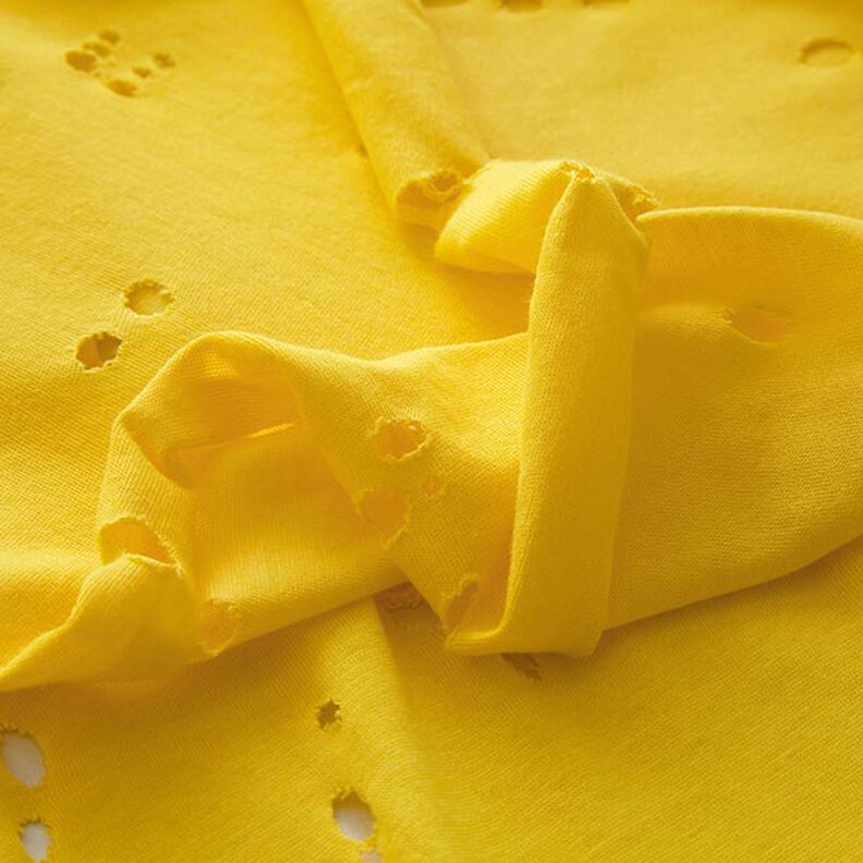 Jersey de algodão Destroyed – amarelo-limão,  image number 3