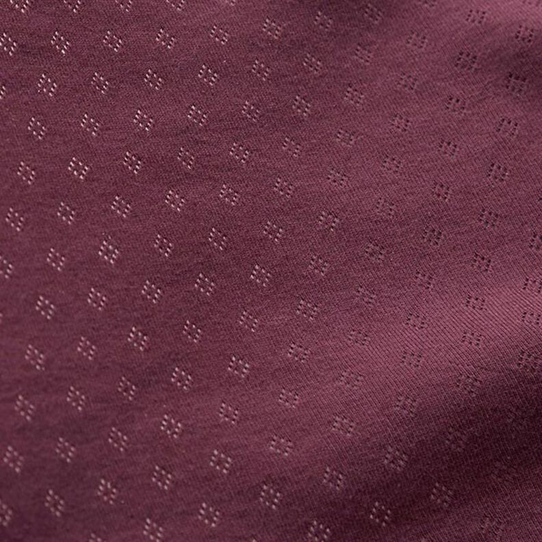 Jersey malha fina com padrão perfurado – beringela,  image number 3