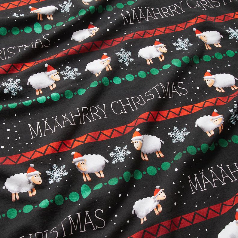 French Terry Sweat de verão Määährry Christmas | Glitzerpüppi – preto/cor de malagueta,  image number 2