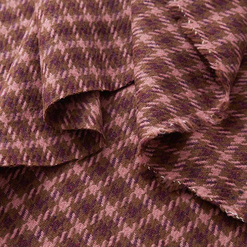 Mistura de lã Xadrez – castanho/rosa-velho escuro,  image number 3