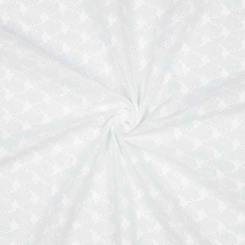 Tecido de algodão Bordado inglês Losangos florais | Poppy Fabrics – branco,  image number 3