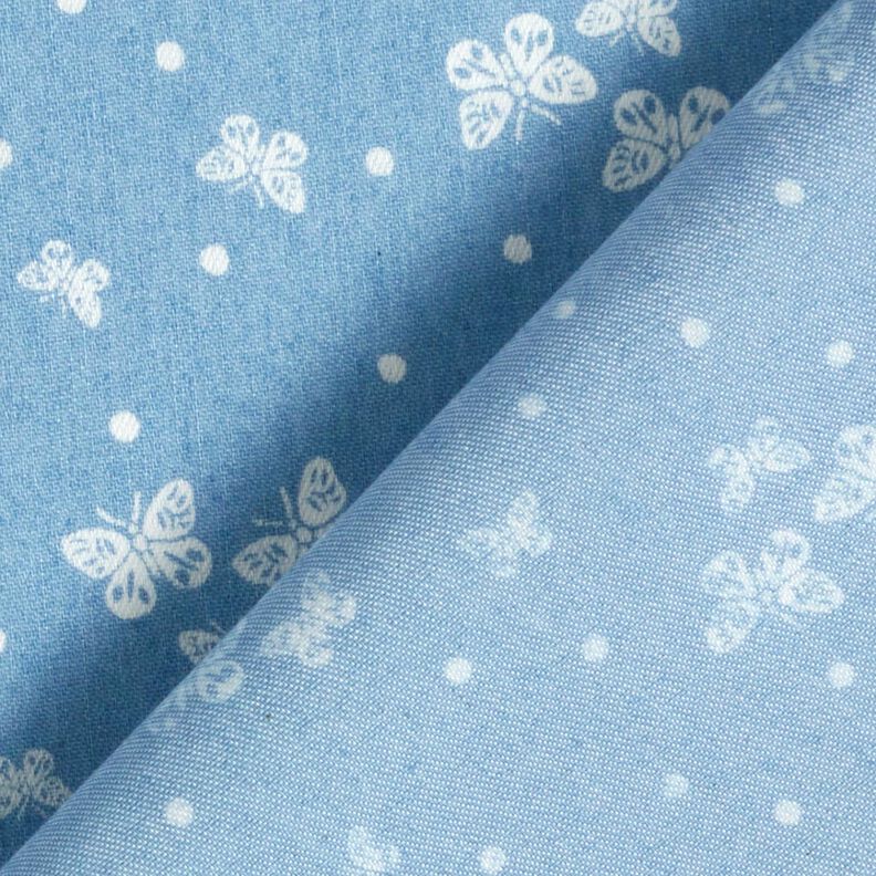 Chambray Pintas e borboletas – azul claro/branco sujo,  image number 4