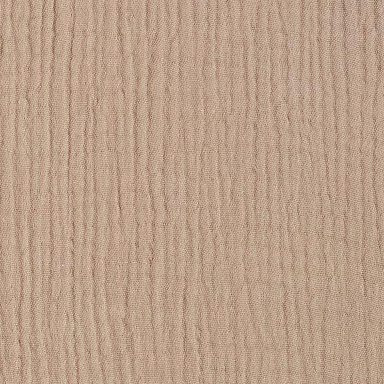 GOTS Musselina de algodão de três camadas – bege escuro,  image number 4