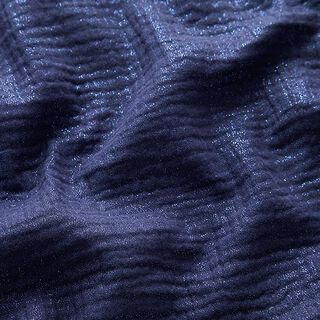 Musselina/ Tecido plissado duplo Pintas brilhantes finas| by Poppy – azul-marinho, 