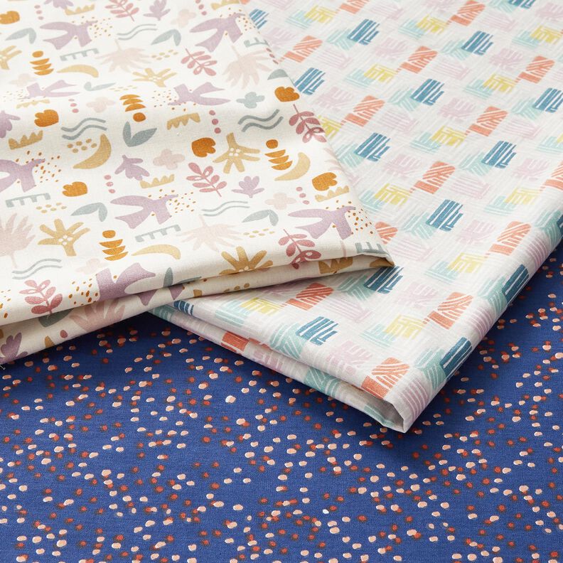 Tecido de algodão Cretone Formas sombreadas – cinzento-prateado/púrpura média,  image number 5