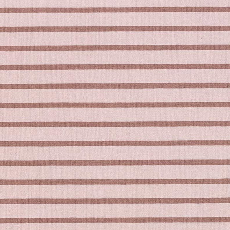 Jersey de algodão Riscas estreitas e largas – rosa-velho claro/rosa-velho escuro,  image number 1