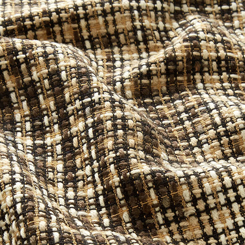 Tecido para sobretudos Mistura de lã Xadrez – bege/preto,  image number 2