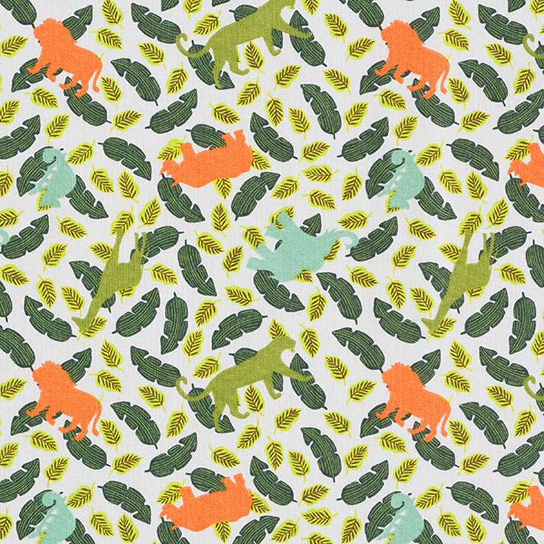 Tecido de algodão Cretone Silhuetas de animais da selva – verde,  image number 1