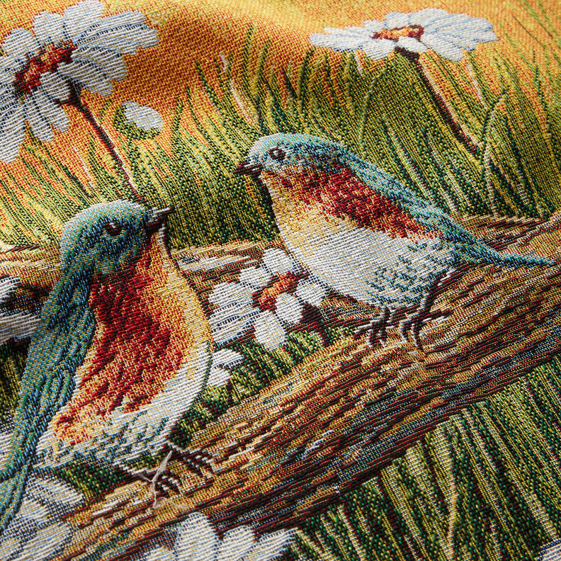 Painel decorativo Gobelina Par de passarinhos – carmin/bege claro,  image number 2