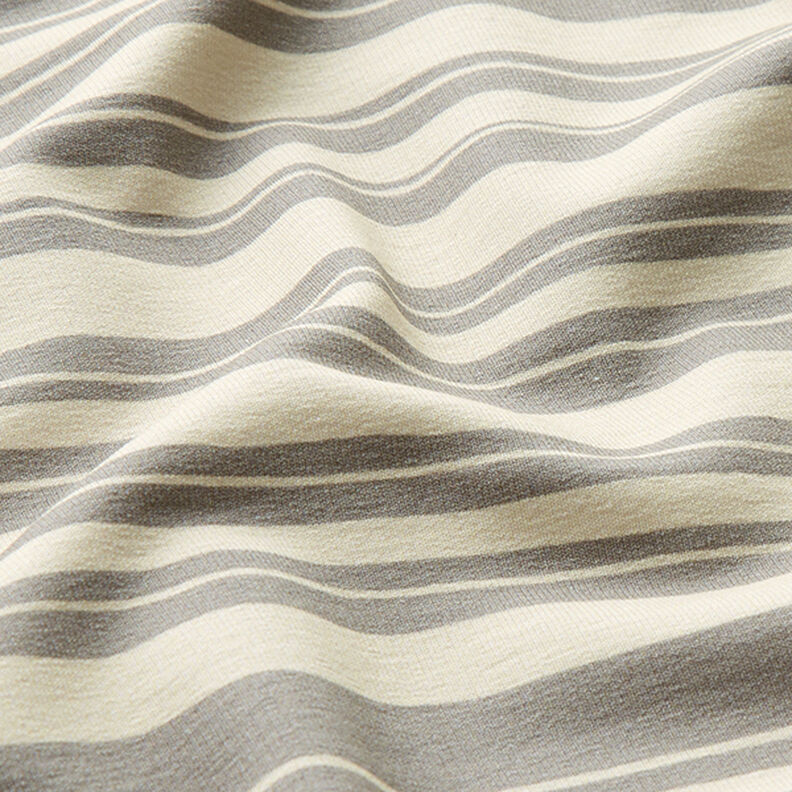 French Terry Riscas irregulares – branco sujo/cinzento claro,  image number 2