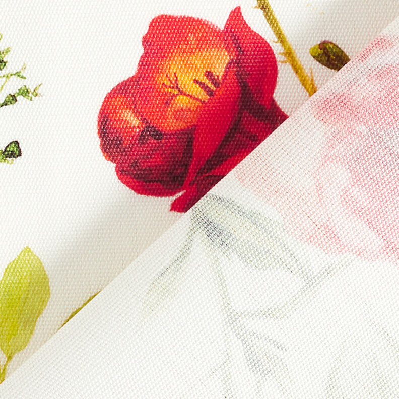 Tecido para exteriores Lona Flores e Borboletas – branco/roxo,  image number 4