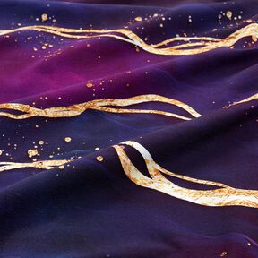 Jersey de algodão Mármore sonhador | Glitzerpüppi  – vermelho violeta médio/ouro velho, 