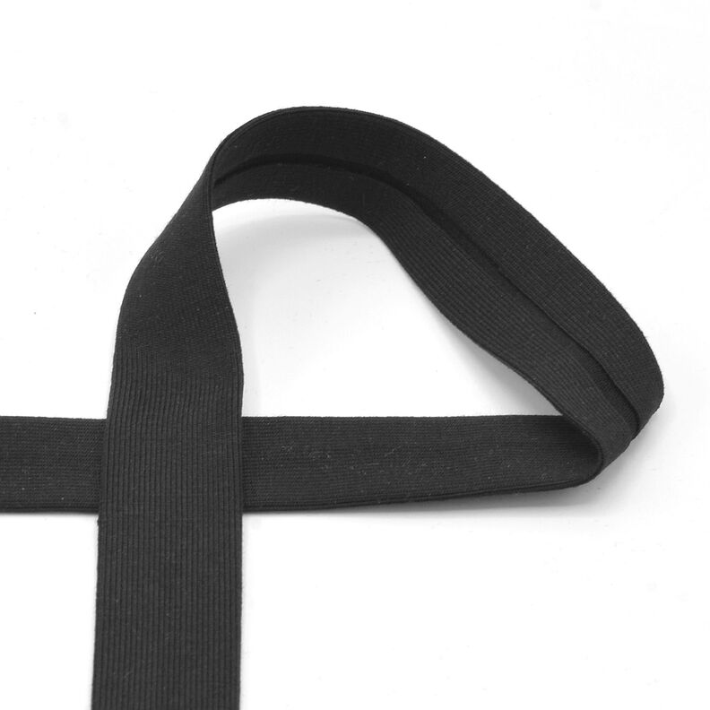 Fita de viés Jersey de algodão [20 mm] – preto,  image number 1