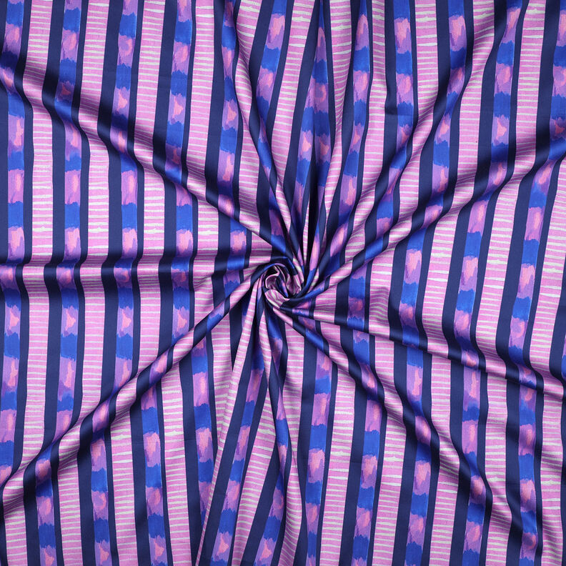Cetim de algodão Riscas | Nerida Hansen – azul-marinho/pink,  image number 3