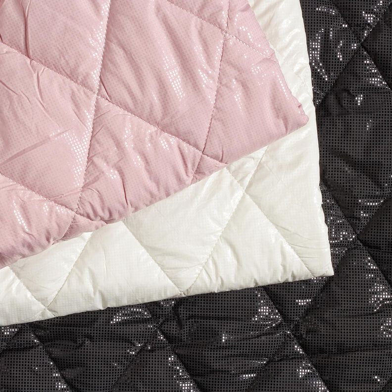 Tecido acolchoado brilho leve Losangos – rosa-claro,  image number 5