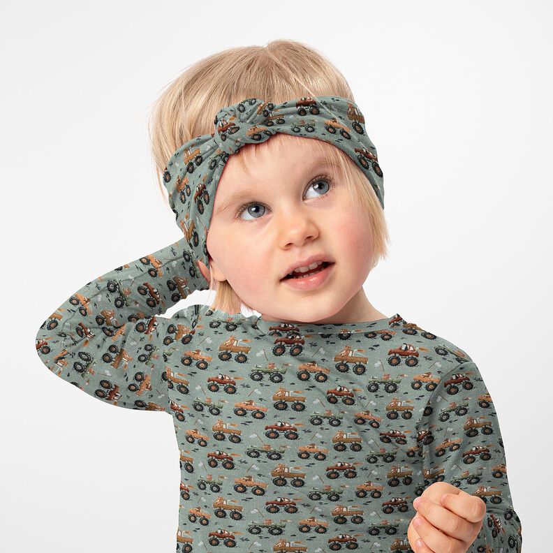 Jersey de algodão Animais em Monstertrucks Impressão Digital – elefante cinzento,  image number 5