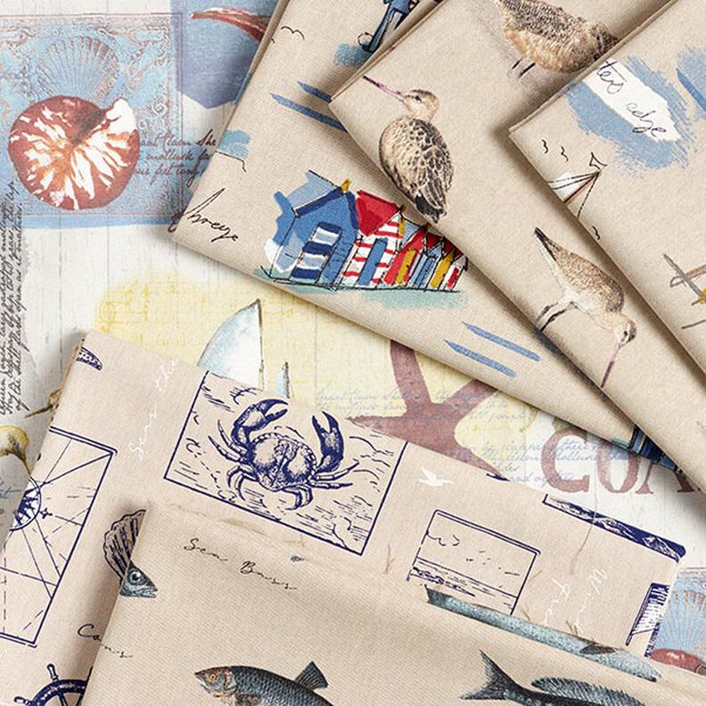 Tecido para decora&ccedil;&atilde;o Meio linho Panam&aacute; Barcos &ndash; azul/vermelho,  image number 5