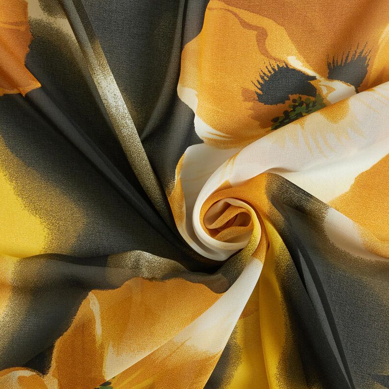 Chiffon Flores em aguarela – branco/amarelo-caril,  image number 3
