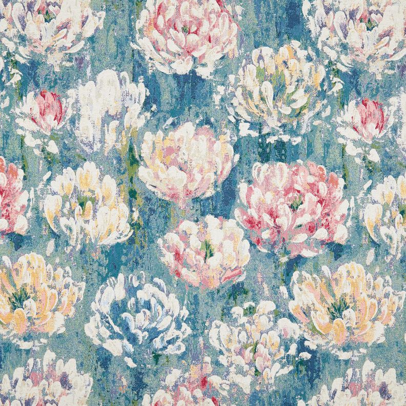 Tecido para decoração Gobelina Nenúfar – bege claro/verde,  image number 1