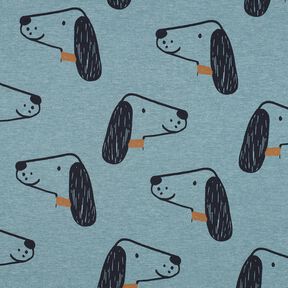 Jersey de algodão Cães | Poppy Fabrics – azul-pomba/preto, 