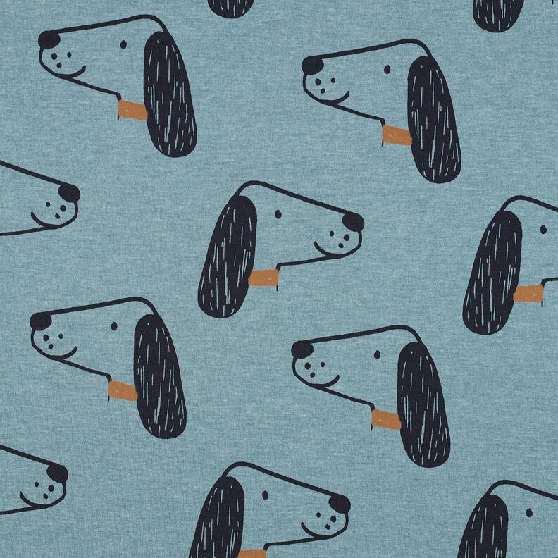 Jersey de algodão Cães | Poppy Fabrics – azul-pomba/preto,  image number 1