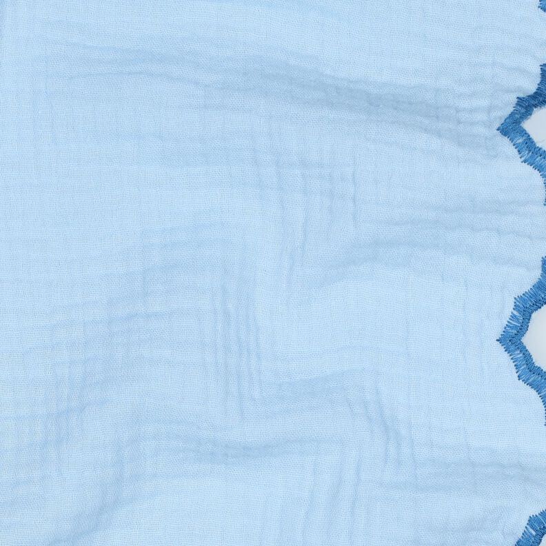 Musselina/ Tecido plissado duplo Rebordo recortado dupla face  | Poppy Fabrics – azul claro/azul,  image number 2