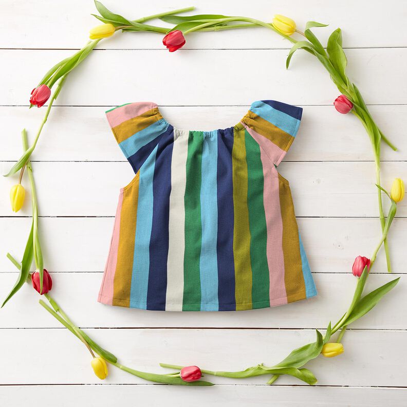 Popelina de algodão Riscas – azul/verde,  image number 6