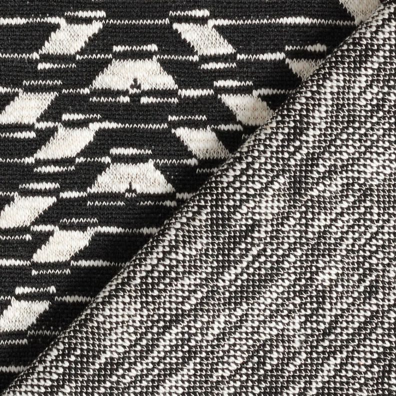 Malha jacquard com padrão geométrico – preto/branco,  image number 5