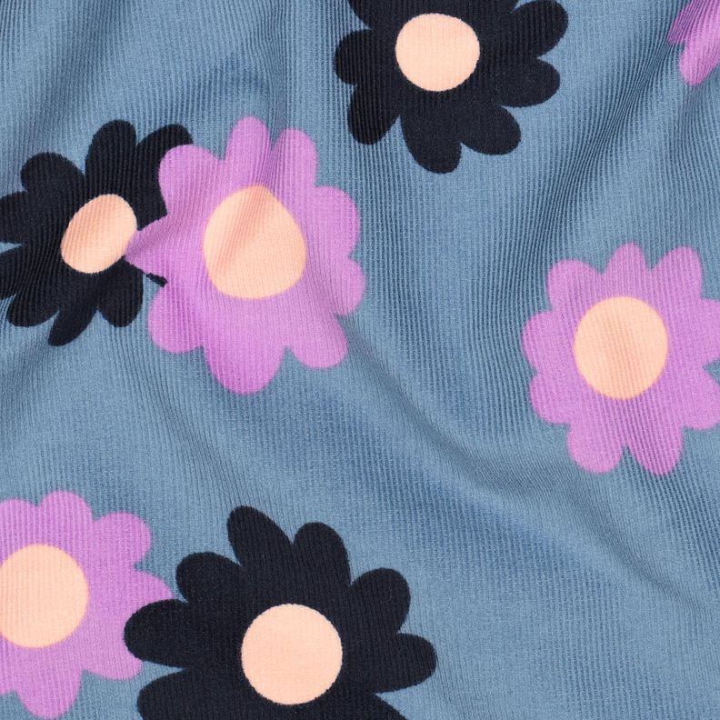 Bombazine para bebé Flores | Poppy Fabrics – azul ganga/lavanda,  image number 2