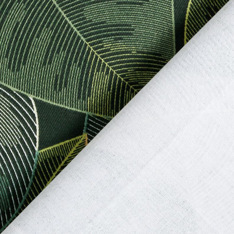 Tecido para decoração Sarja de algodão Folhas minimalistas – verde escuro,  image number 4