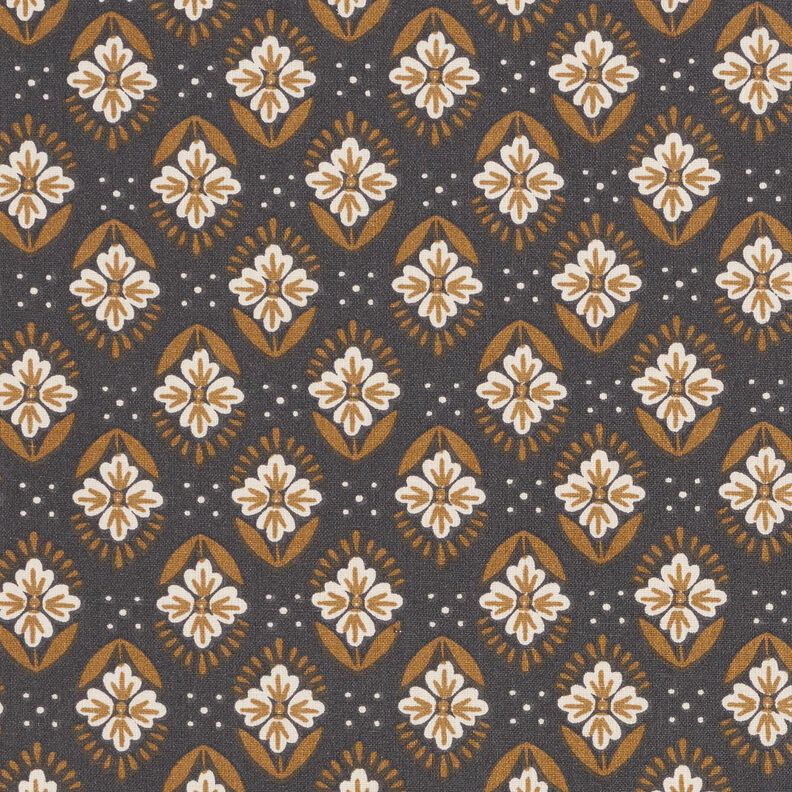 Tecido de algodão Cretone Azulejos floridos – granito,  image number 1