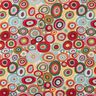 Tecido para decoração Gobelina Círculos coloridos – bege claro/carmin,  thumbnail number 1