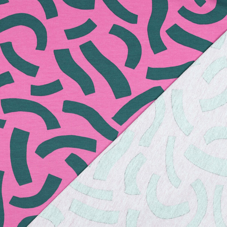 French Terry Playful | Nerida Hansen – pink/azul petróleo,  image number 4