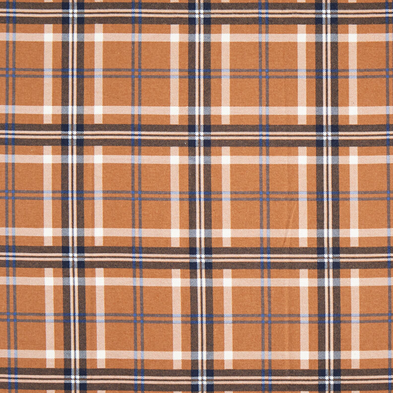 Flanela de algodão Padrão xadrez Estampado | by Poppy – castanho-avermelhado/azul real,  image number 1
