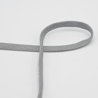 Cordão plano Camisola com capuz Lurex [8 mm] – elefante cinzento/prata metálica, 