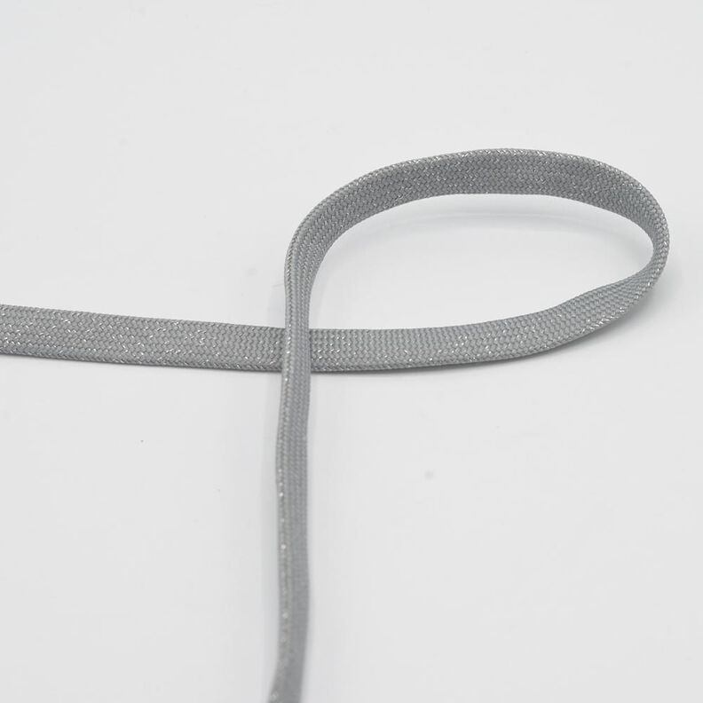 Cordão plano Camisola com capuz Lurex [8 mm] – elefante cinzento/prata metálica,  image number 1