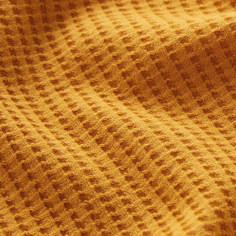 Jersey favos de algodão lisa – amarelo-caril,  image number 2