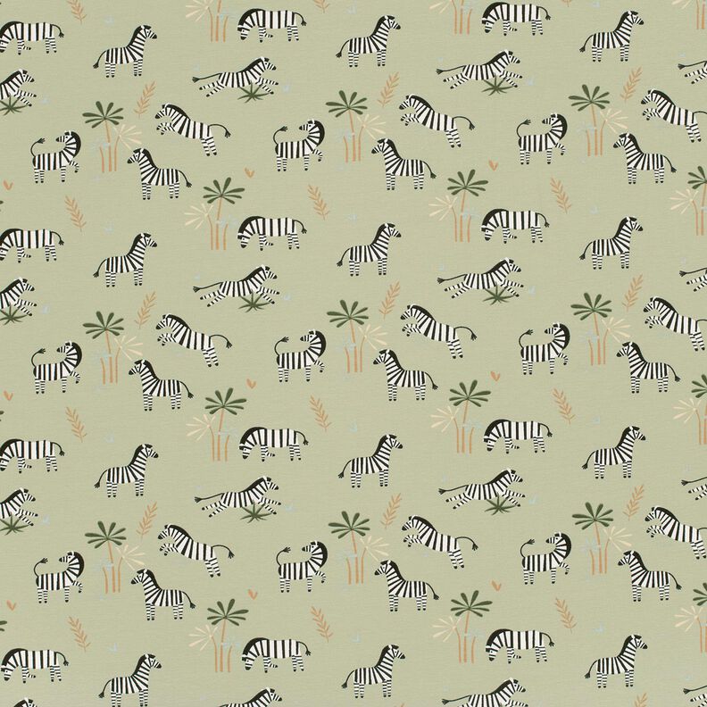 Jersey de algodão Zebras das estepes – verde amarelado,  image number 1