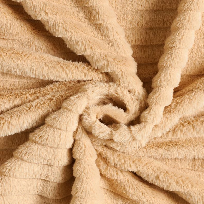 Pelo artificial Riscas diagonais largas – bege,  image number 3