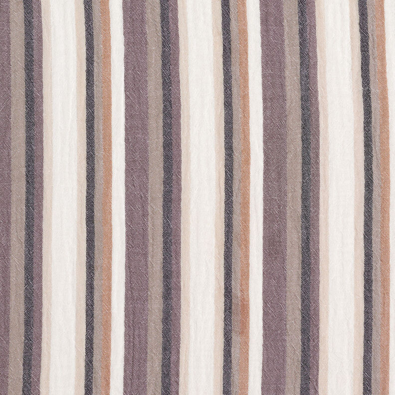 Musselina/ Tecido plissado duplo Riscas de fios tingidos – castanho/castanho-avermelhado,  image number 1
