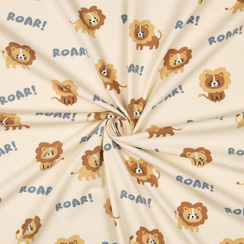 Jersey de algodão Leão | Poppy Fabrics – bege claro/castanho-avermelhado,  image number 3