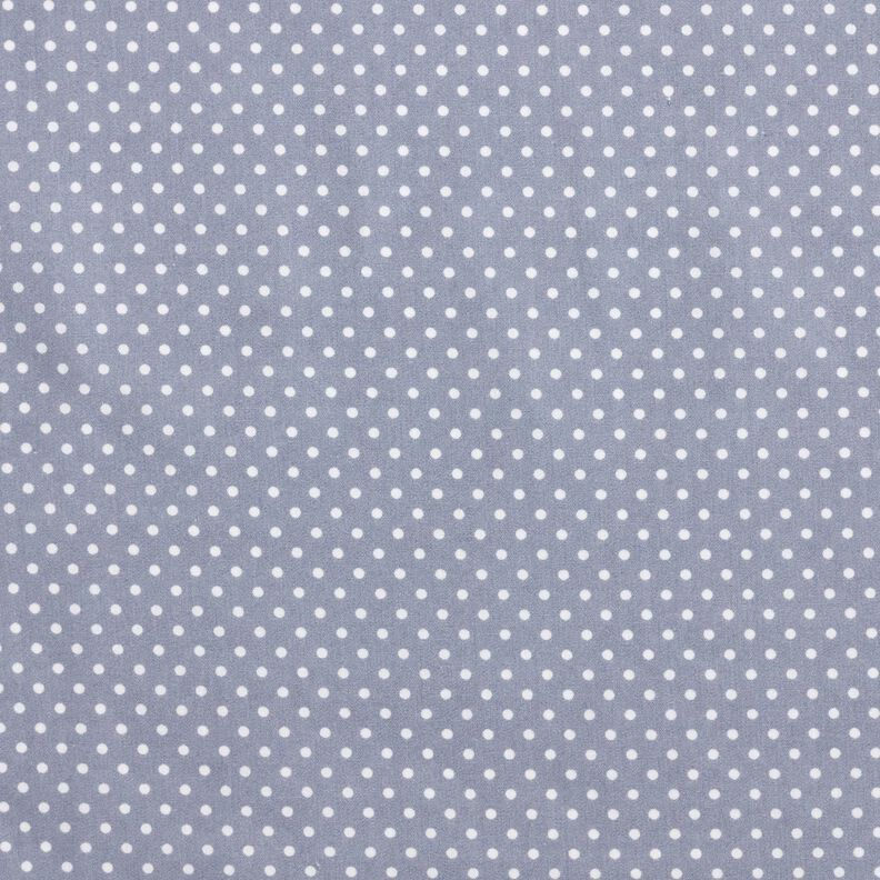 Popelina de algodão Mini Polka Dots – azul aço/branco,  image number 1