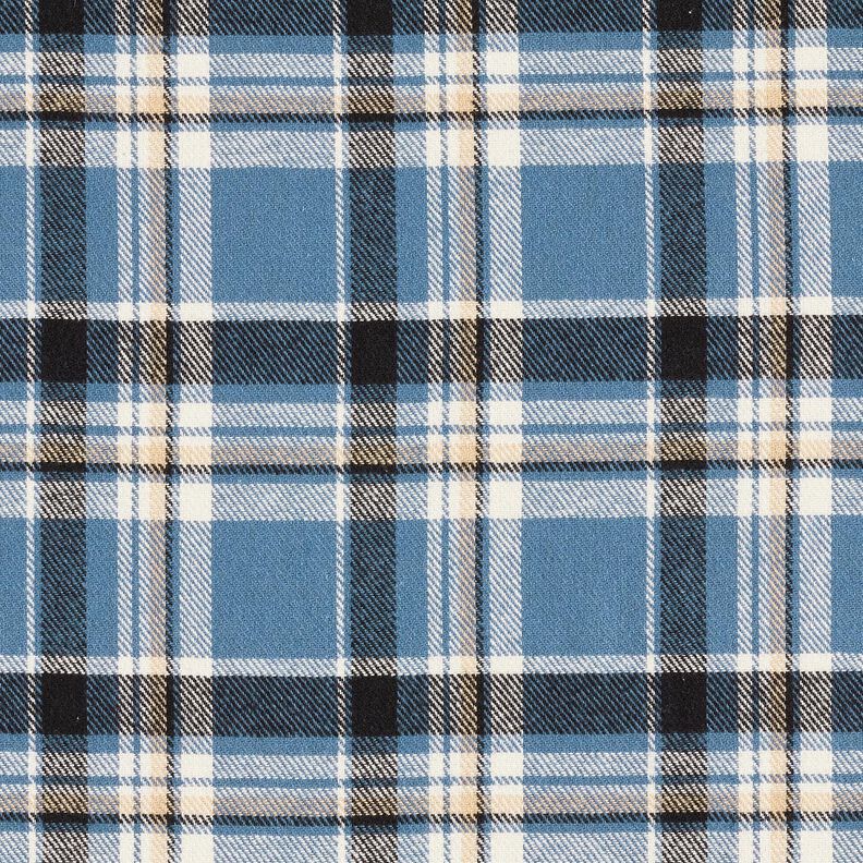 Flanela de algodão Xadrez – azul ganga/preto,  image number 1