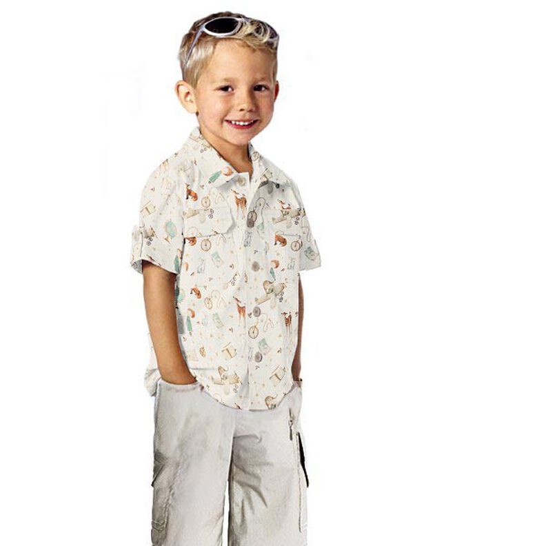 Popelina de algodão Pequeno explorador Impressão Digital – marfim,  image number 5