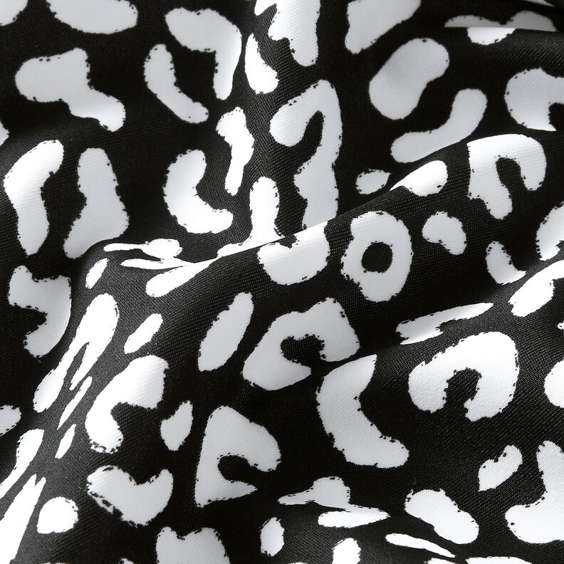 Tecido para fatos de banho Manchas abstratas Leo – preto azulado/branco,  image number 2